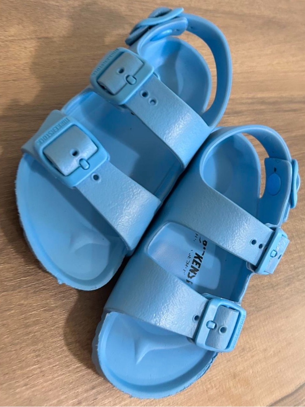 Birkenstock Kids Light Blue Adjustable Buckle Sandals